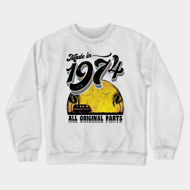 Made in 1974 All Original Parts Crewneck Sweatshirt by KsuAnn